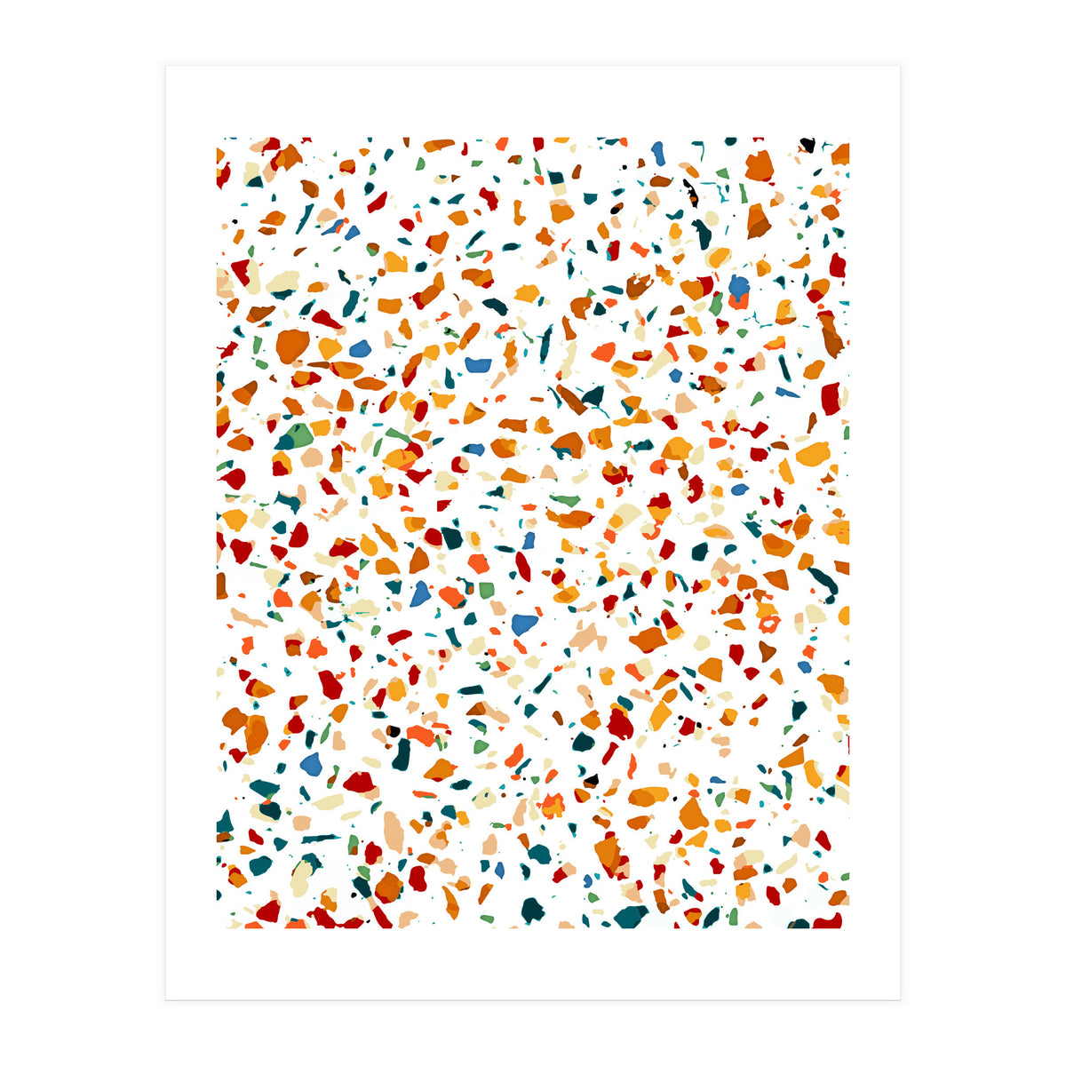 Tan Terrazzo | Eclectic Quirky Confetti Painting | Celebration Colorful Boho Happy Party Graphic (Print Only)