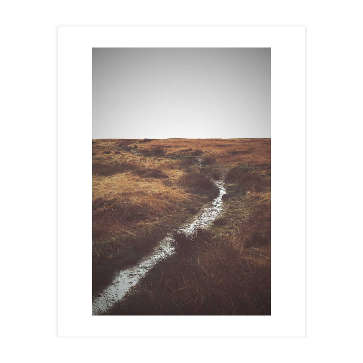 Bleak winter landscape of Saddleworth Moor (Print Only)