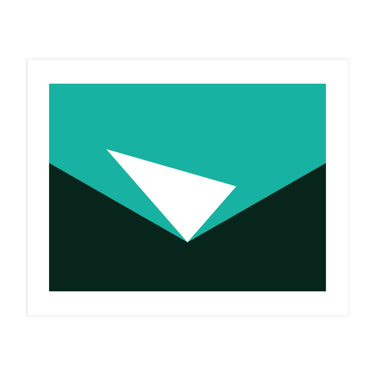 Geometric Shapes No. 57 - turquoise & black (Print Only)