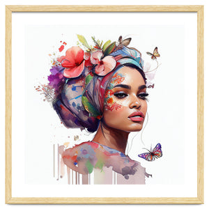 Watercolor Floral Arabian Woman #7 by Chromatic Fusion Studio