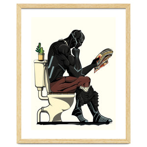 Black Panther on the Toilet, funny bathroom humour by Wyatt9