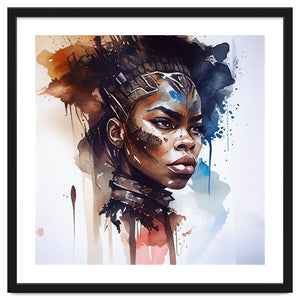 Watercolor African Warrior Woman #8 by Chromatic Fusion Studio