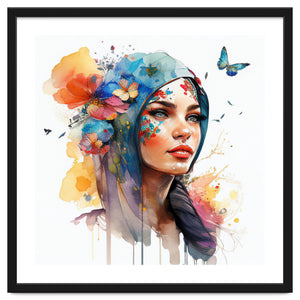 Watercolor Floral Arabian Woman #6 by Chromatic Fusion Studio