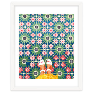 For The Love of Tiles | Moroccan Modern Bohemian Décor | Exotic Travel Watercolor Painting by 83 Oranges