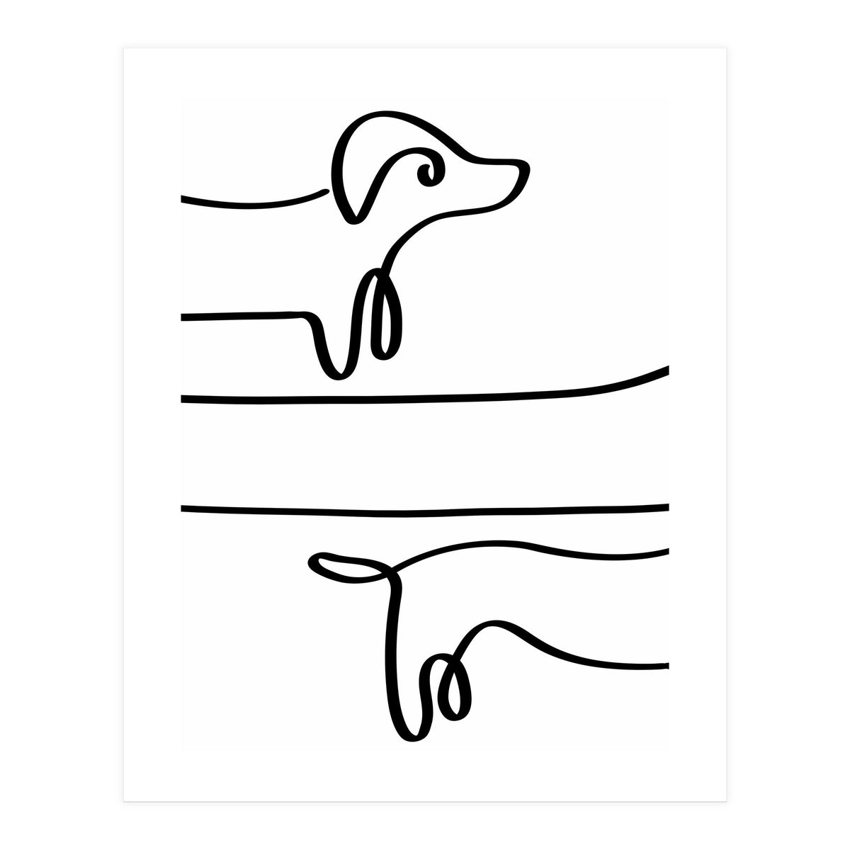 One Line Art Dachshund (Print Only)