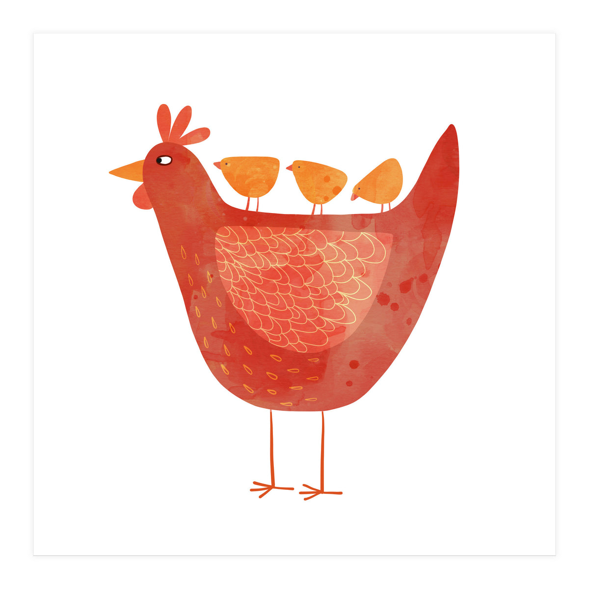 Hen and Chicks (Print Only)