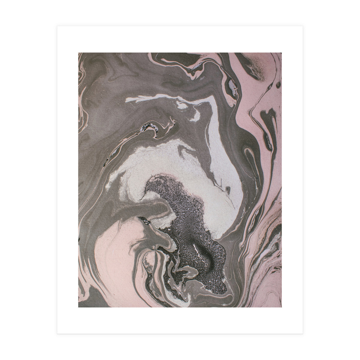 Pink and gray marbled paper (Print Only)