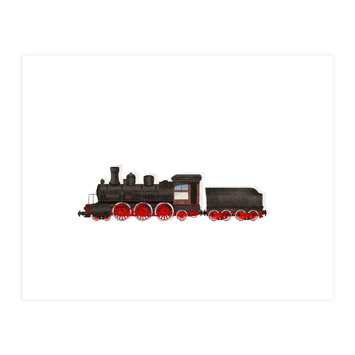 Watercolor Steam Train (Print Only)