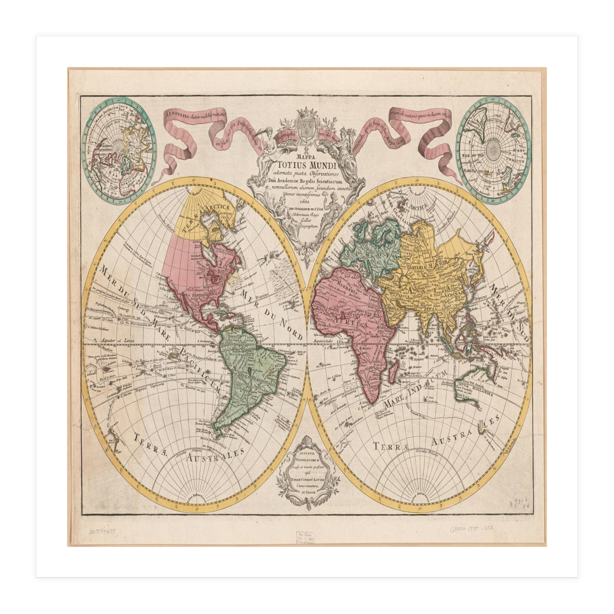 Old world mapa mundi (Print Only)