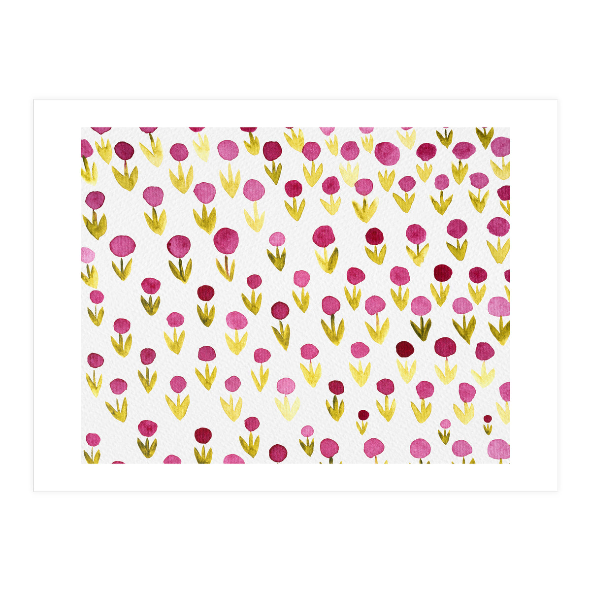 Small abstract watercolor flowers (Print Only)