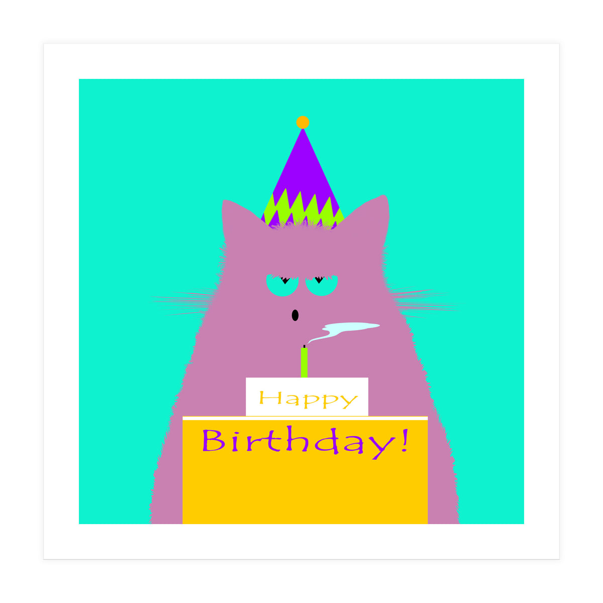 Birthday Lilac Cat (Print Only)