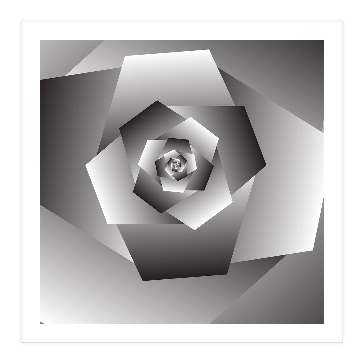 Monochrome Rose Spiral (Print Only)