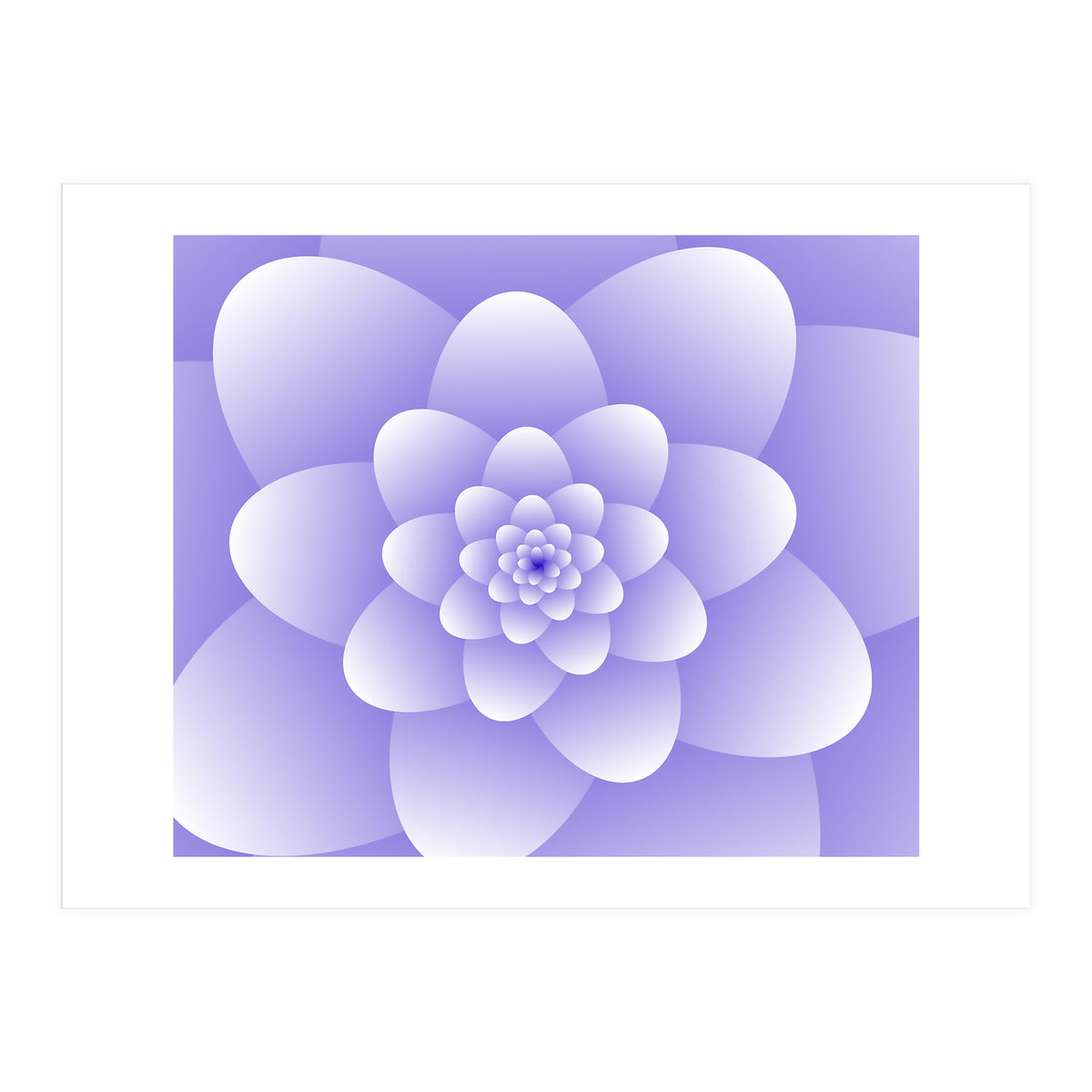3d Abstract Purple Floral Spiral (Print Only)