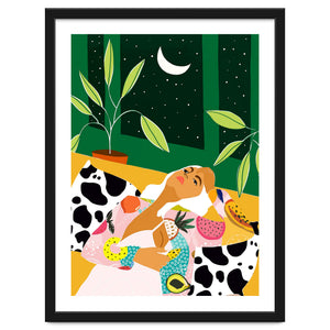 Eclectic Moon Lover | Modern Bohemian Quirky Woman Fashion | Color Pop Dreamer Illustration by 83 Oranges