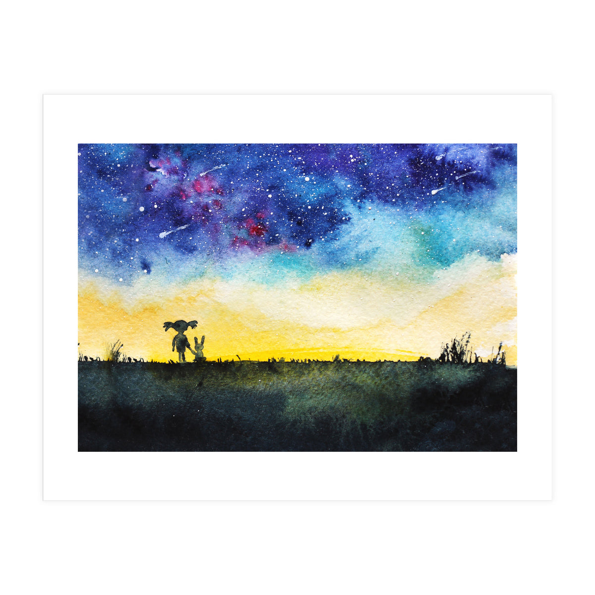 Baby girl's wishes || watercolor for nursery, kids room (Print Only)