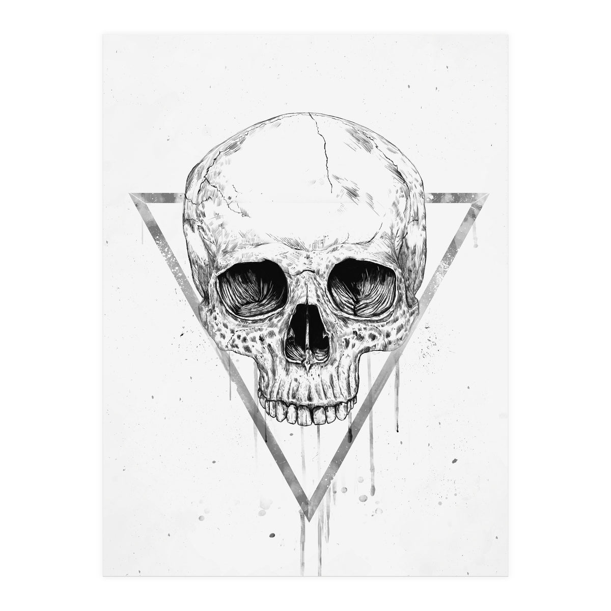 Skull In A Triangle (bw) (Print Only)
