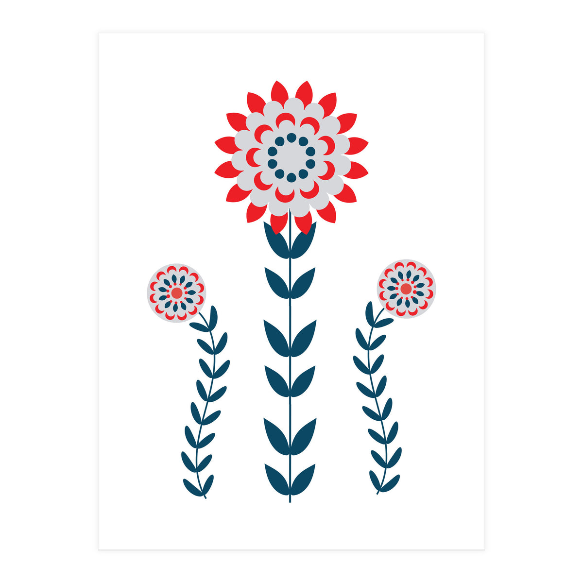 Scandi Folk Flowers (Print Only)