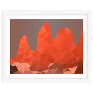 Torres Del Paine National Park Low Poly Art by Rizwana Khan