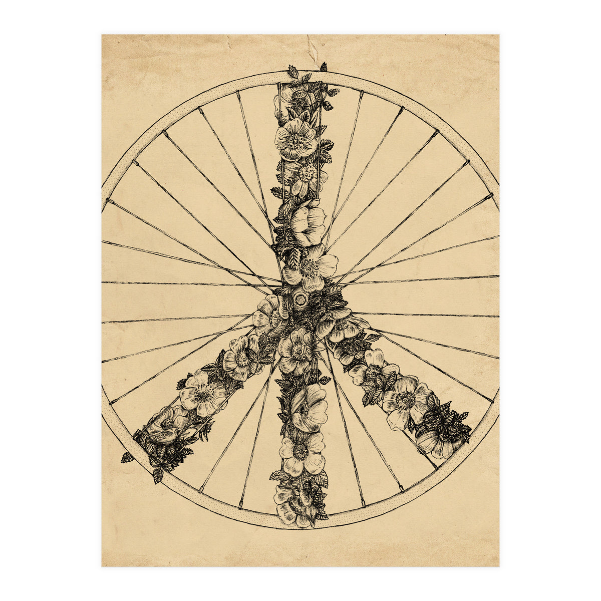 Peace And Bike Lines (Print Only)