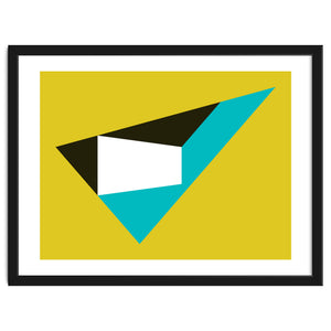 Geometric Shapes No. 39 - mustard & turquoise by Gary Andrew Clarke