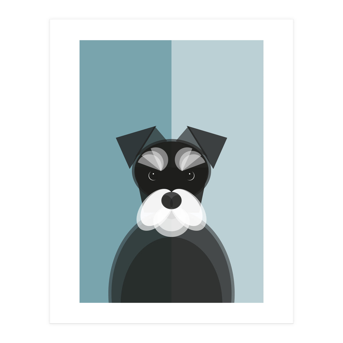 Mid Century Geometric Miniature Schnauzer Dog (Print Only)