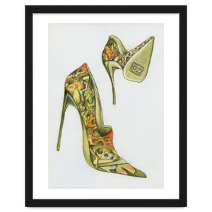Green stiletto shoes by The Artfactory