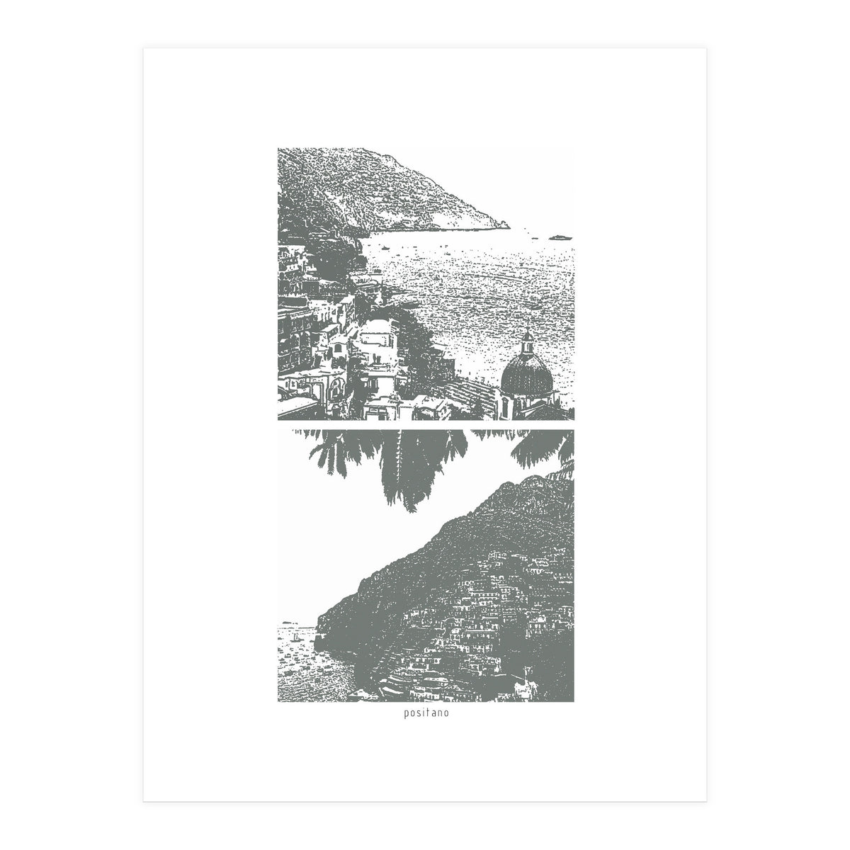 Printed Positano in Grey (Print Only)