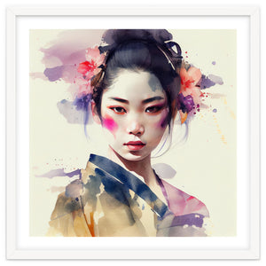 Watercolor Modern Geisha #6 by Chromatic Fusion Studio