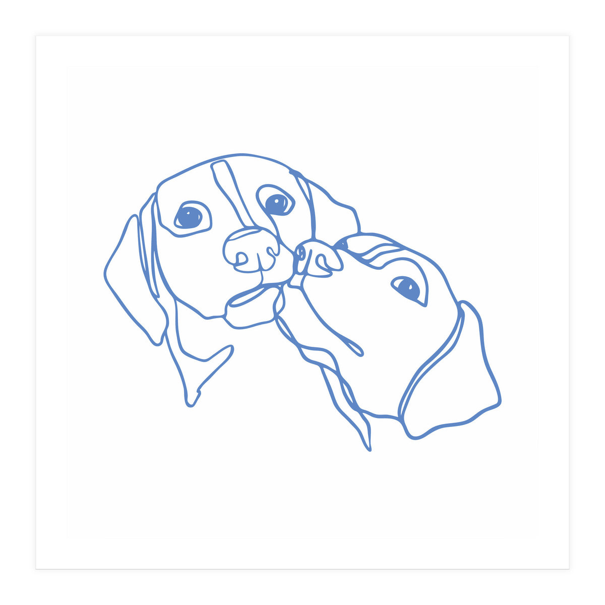 One Line Art Dogs Couple (Print Only)