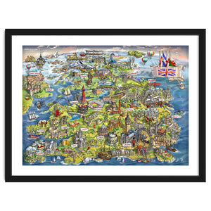 Illustrated Map Of The United Kingdom by Maria Rabinky