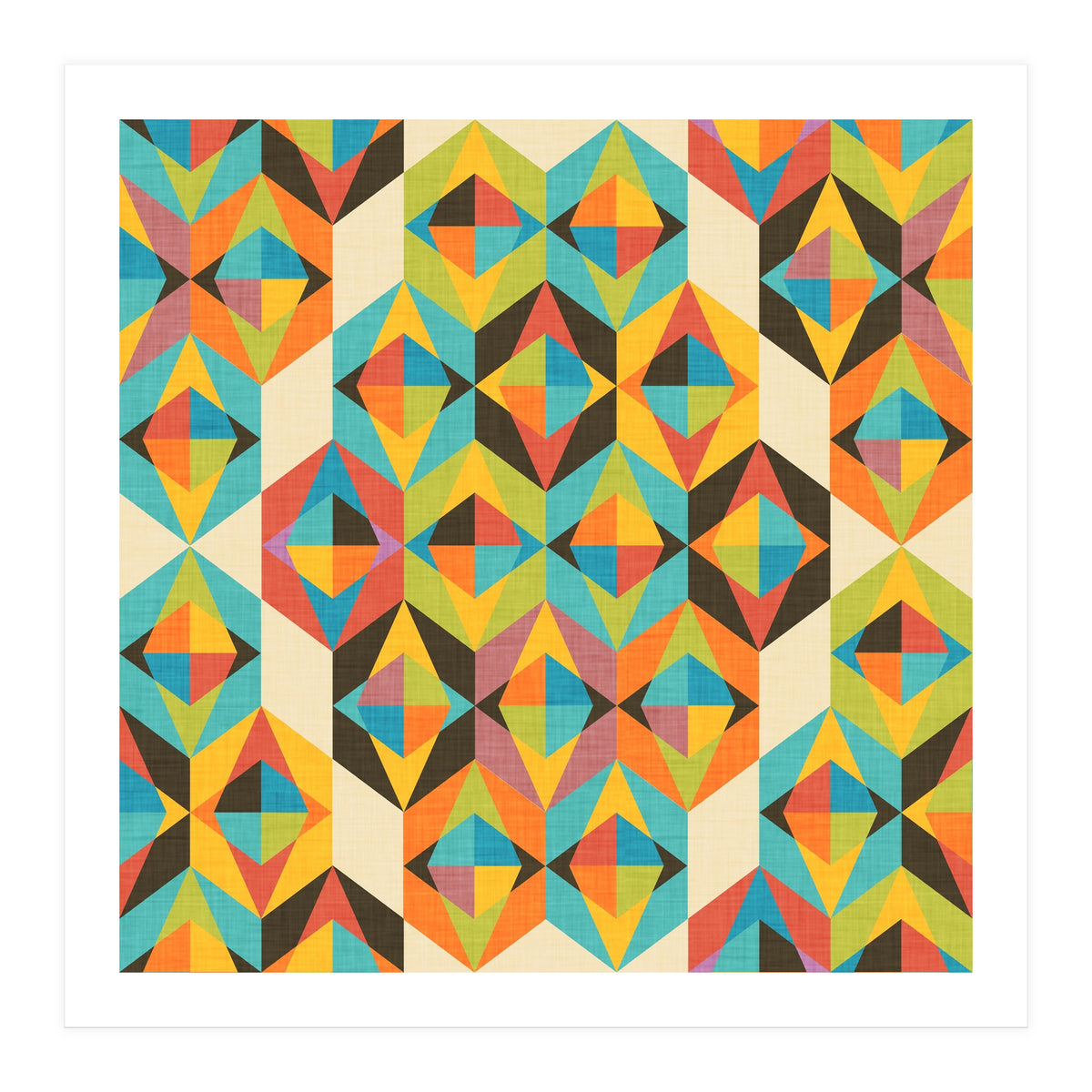 Retro Color Block Kaleidoscopic (Print Only)