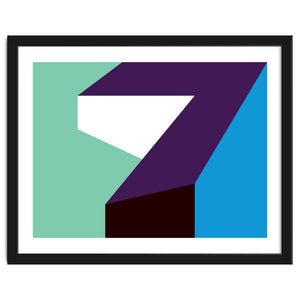 Geometric Shapes No. 60 - purple, mint & purple by Gary Andrew Clarke