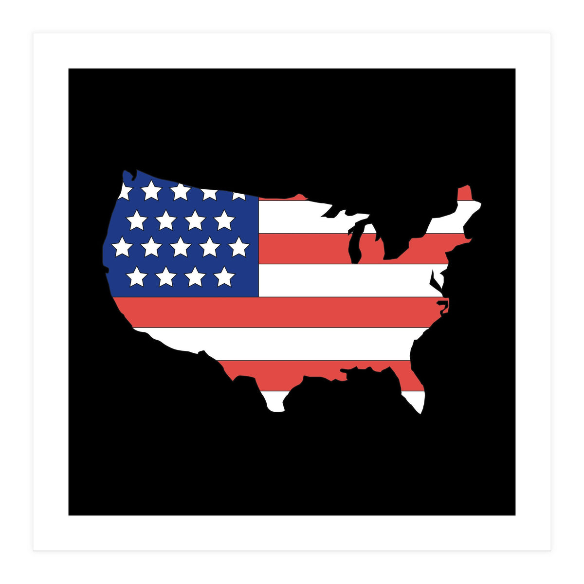 4th Of July, Patriot USA Map (Print Only)