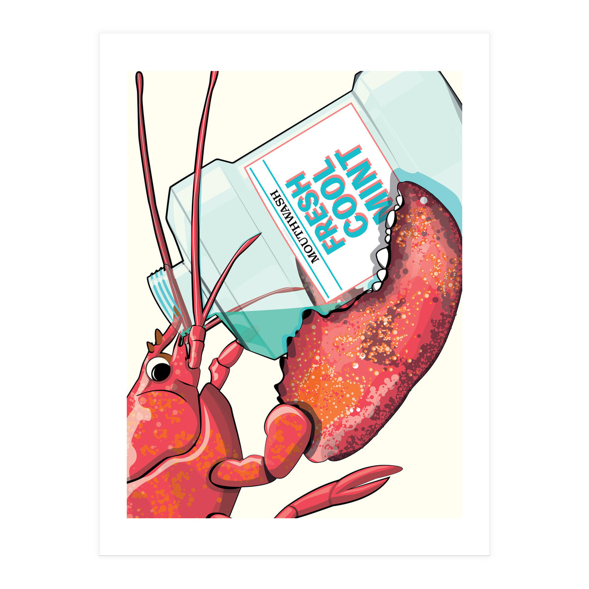 Lobster Drinking Mouthwash (Print Only)
