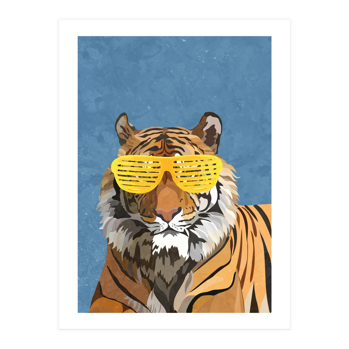 Hip Hop Tiger Yellow and Blue (Print Only)