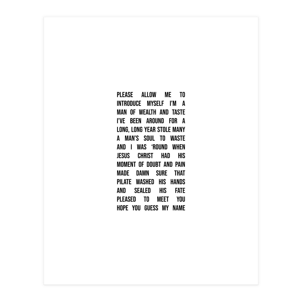 Sympathy For The Devil (Print Only)