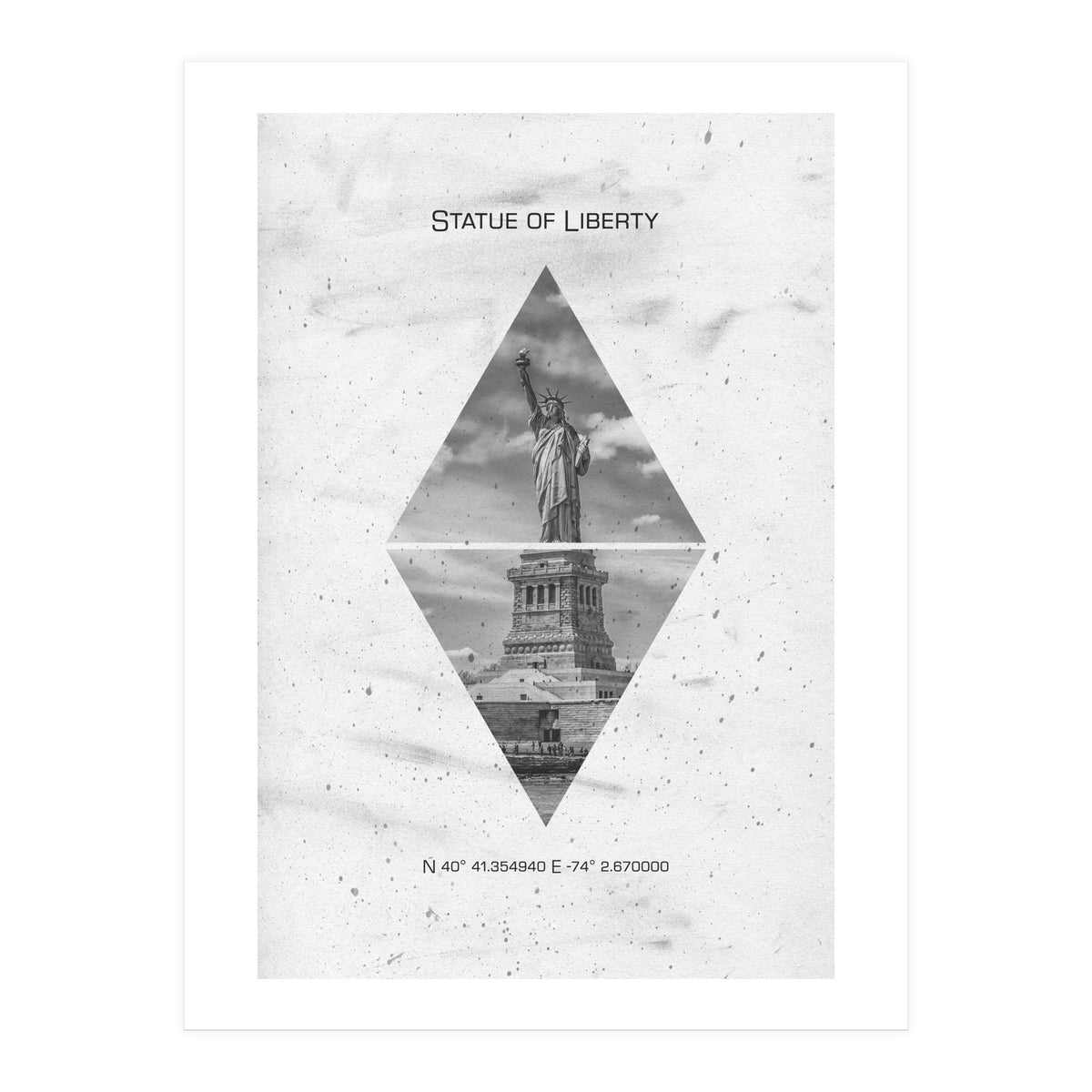 Coordinates NEW YORK CITY Statue of Liberty (Print Only)
