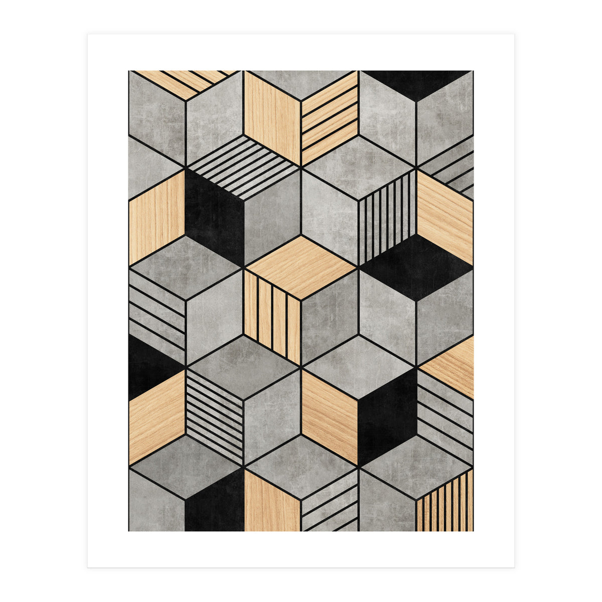 Concrete and Wood Cubes 2 (Print Only)