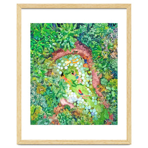 Tropical Vacay | Rainforest Jungle Botanical Lush Nature | Summer Lake People Swim | Boho Painting by 83 Oranges