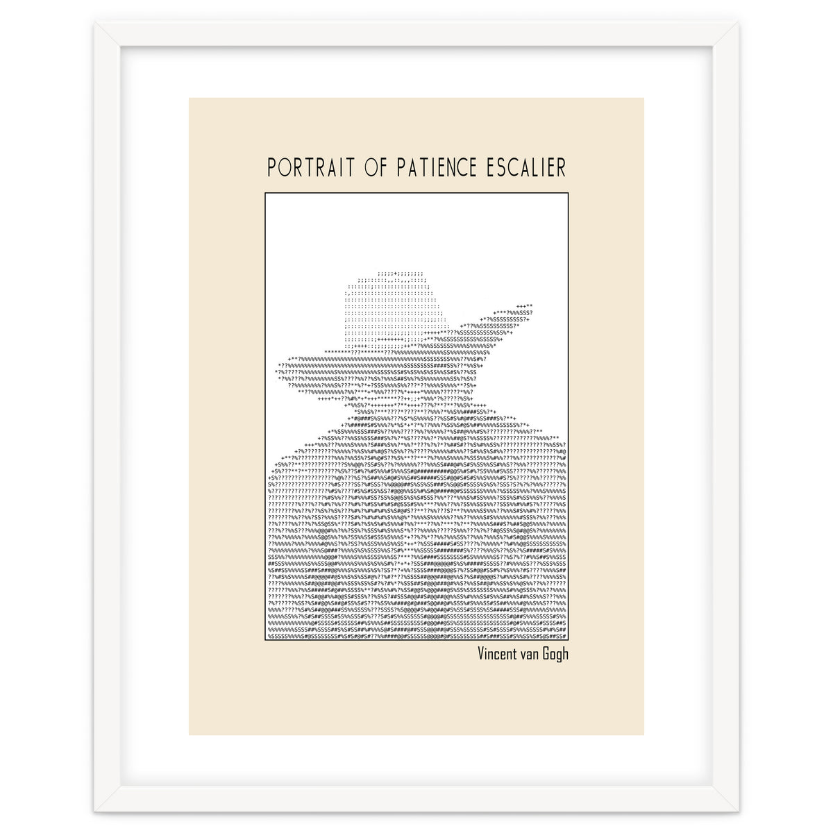 Portrait Of Patience Escalier Vincent Van Gogh Ascii Art