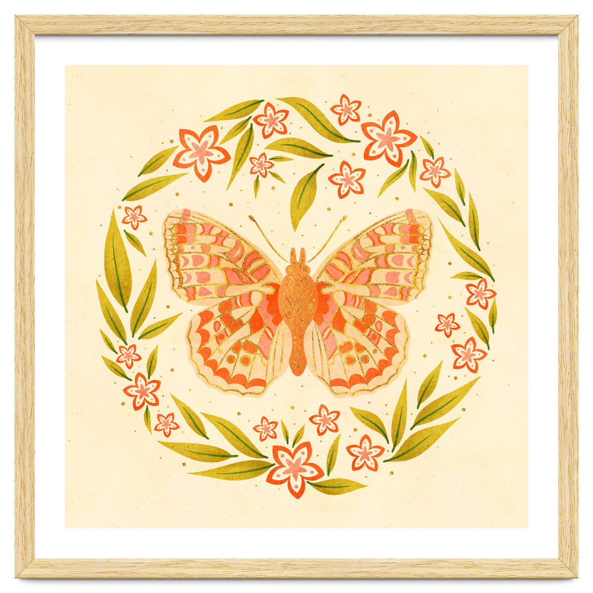 Retro Floral Butterfly