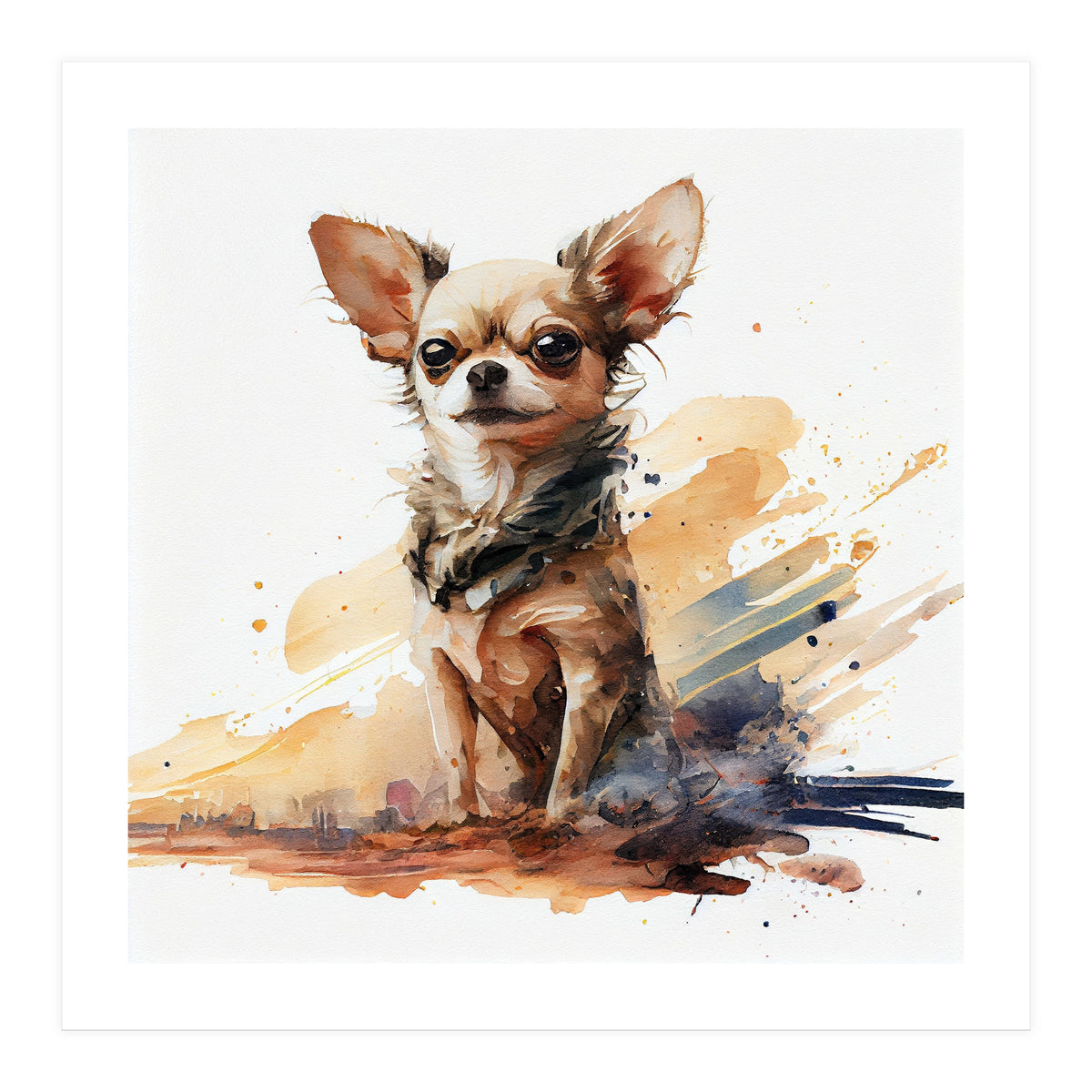 Watercolor Chihuahua Dog (Print Only)