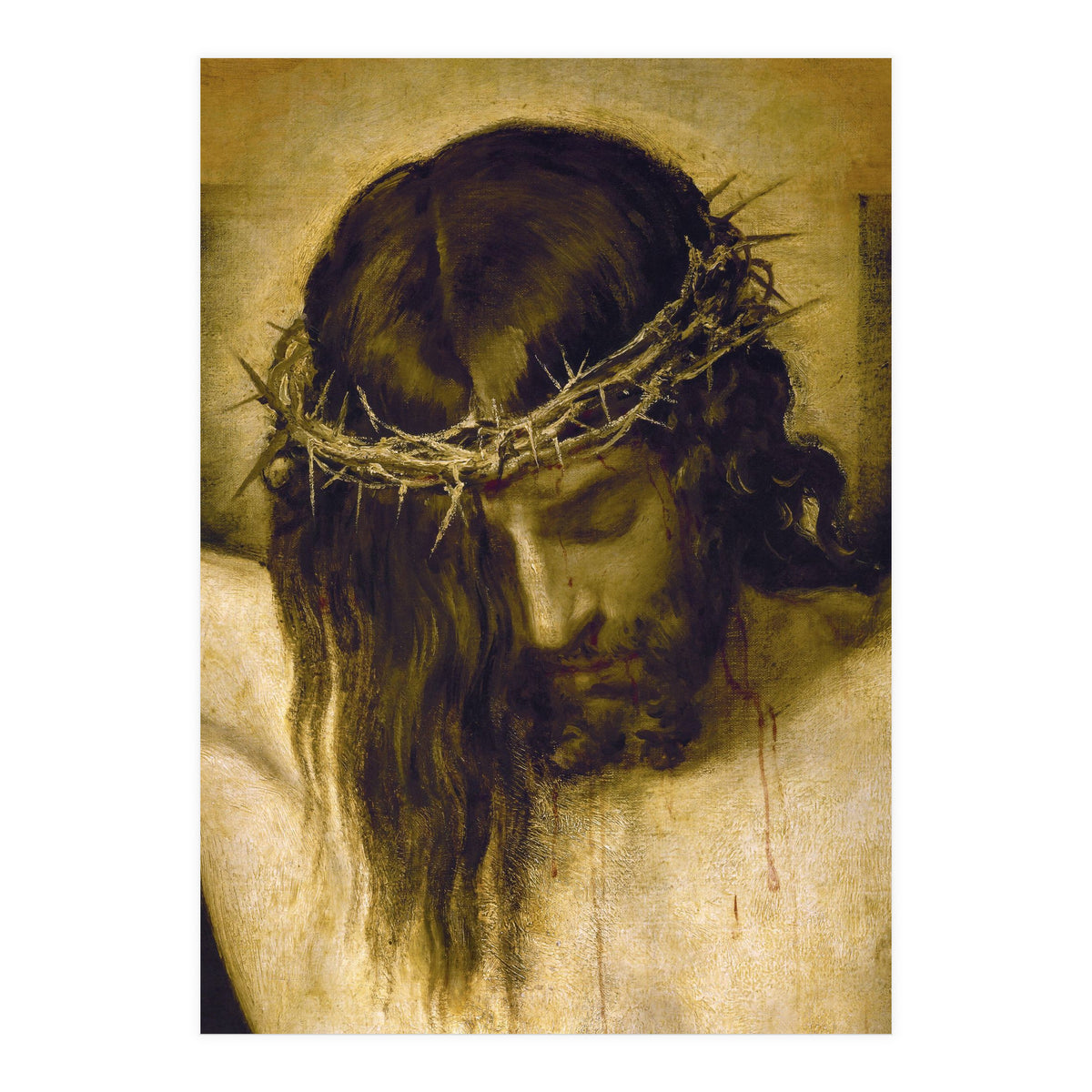 Crucified Christ (detail of the head). Cristo crucificado. Madrid, Prado museum. (Print Only)