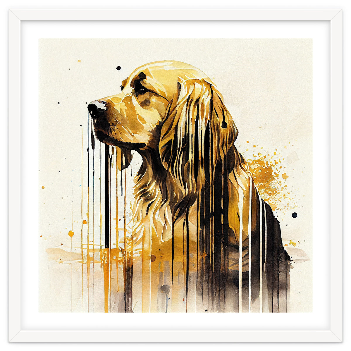 Watercolor Golden Retriever Dog