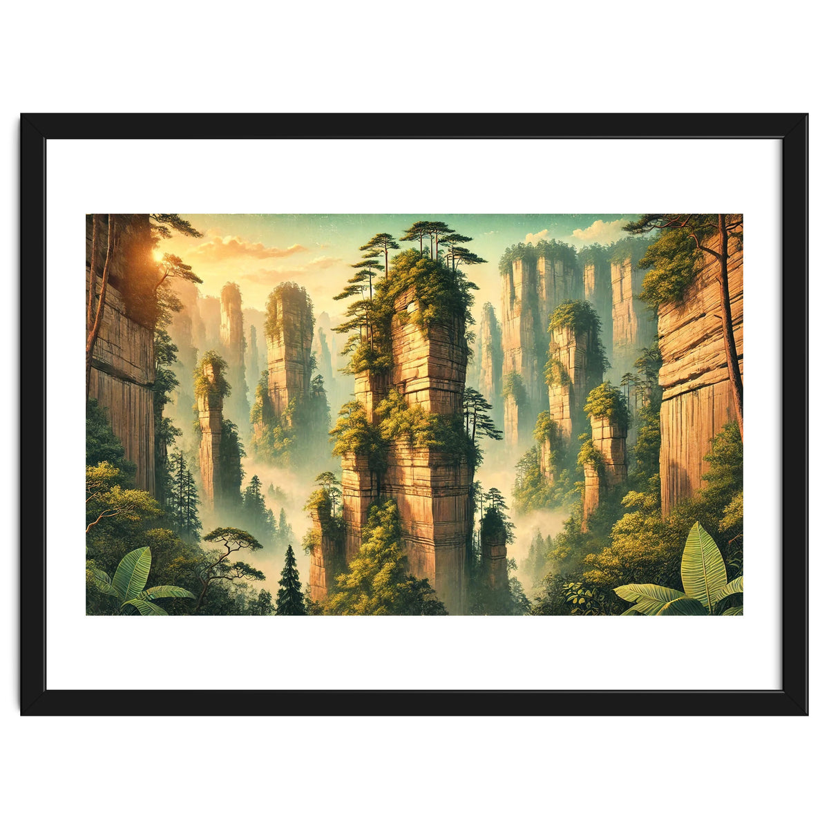 Vintage China, Zhangjiajie Stone Pillars Poster