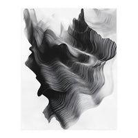 Abstract Black And White Wavy Lines Forming Organic Shapes (Print Only)