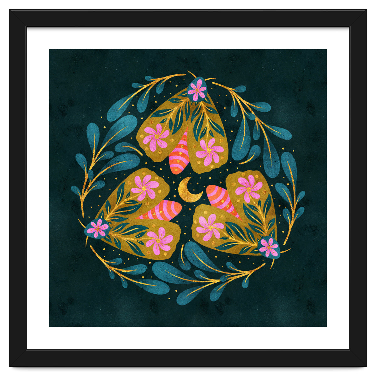 Floral Moths and Moon