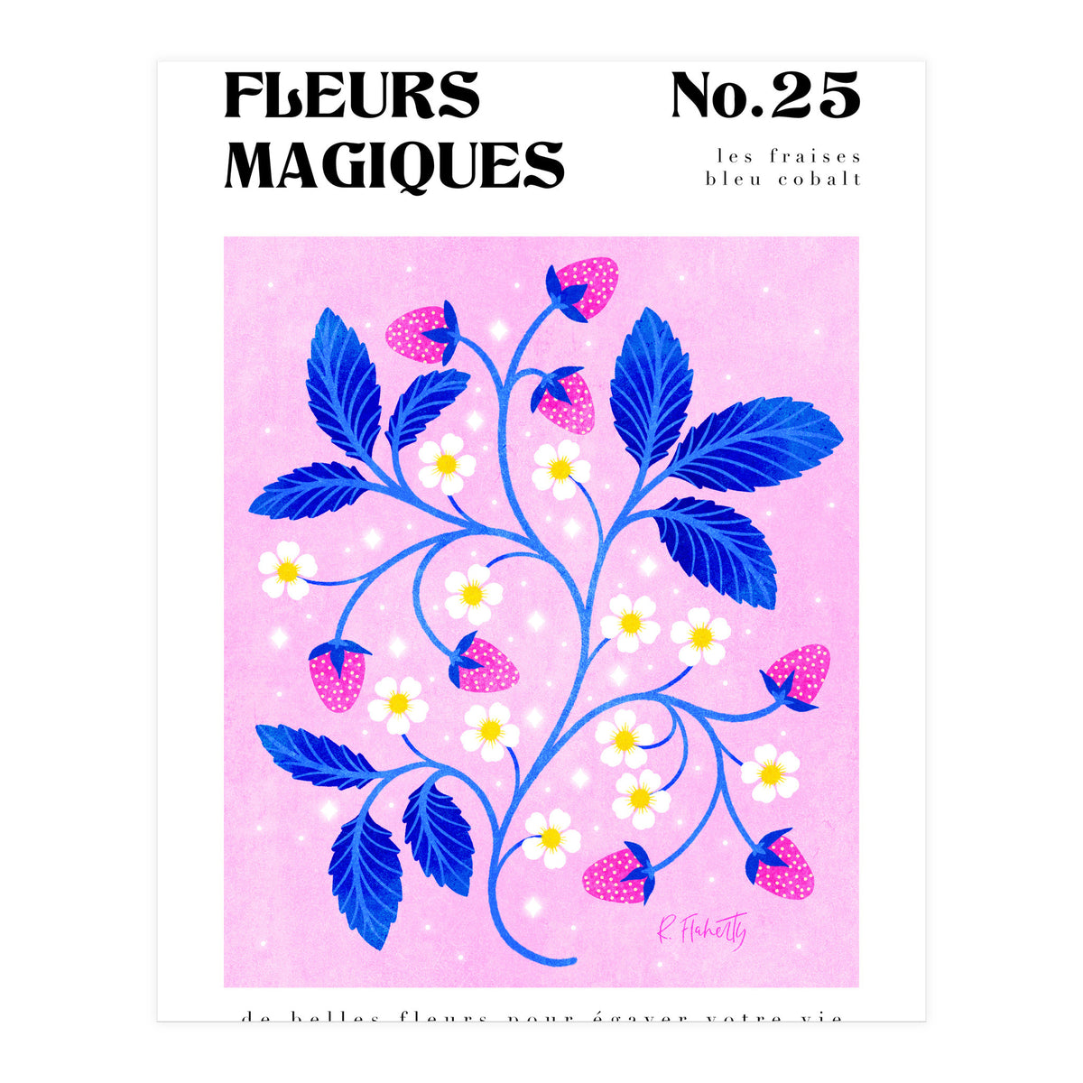 Magical Flowers No.25 Cobalt Strawberries (Print Only)