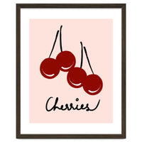 Cherries modern simple minimalistic red cute Fruit wall art