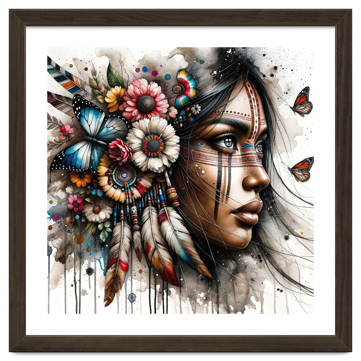 Watercolor Native American Woman #2